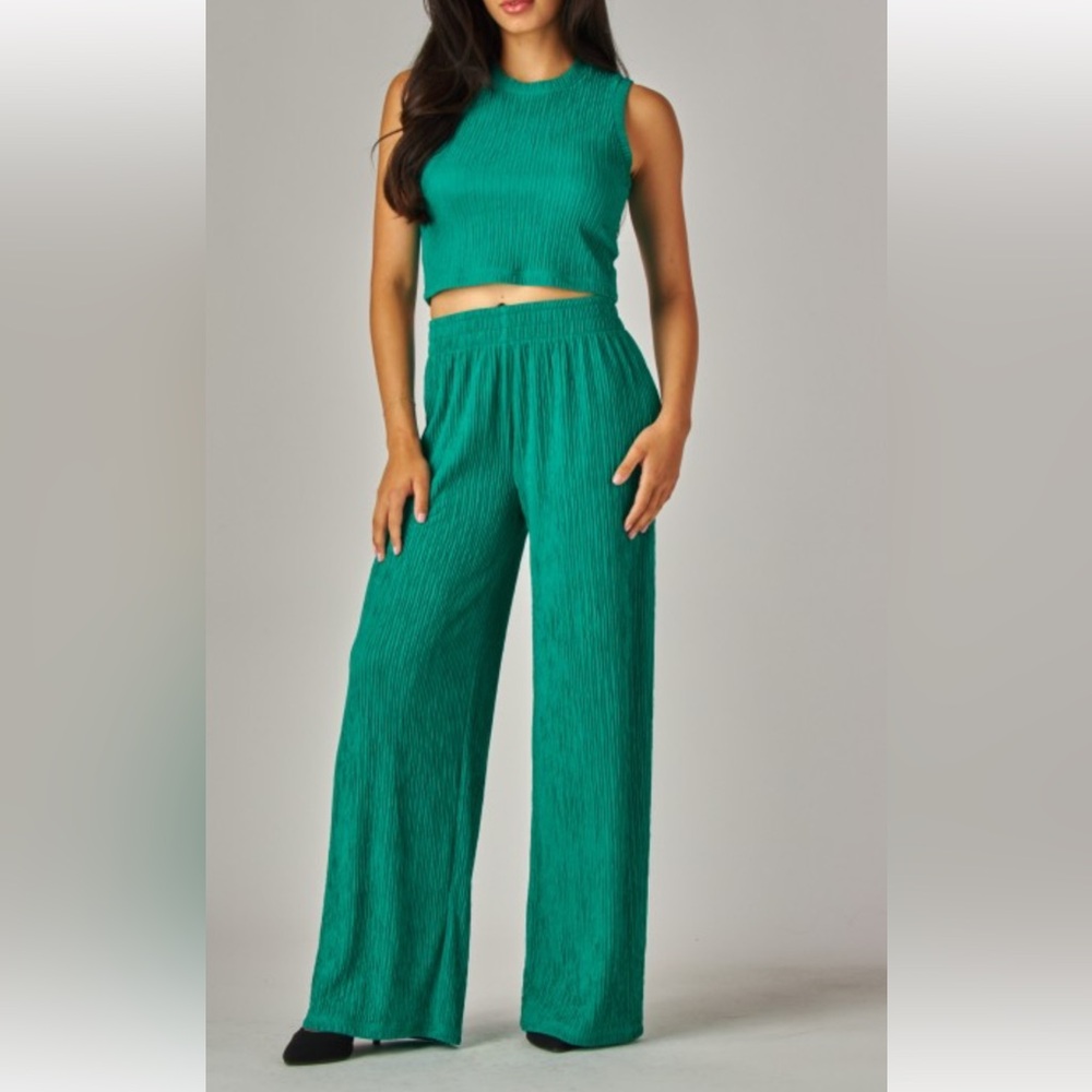 Chic Teal Women's Wide Leg Jumpsuit
